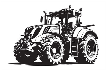 Tractor Silhouette Design Set
