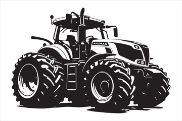Tractor Silhouette Design Set