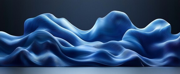 Obraz premium Abstract blue wave landscape. (1)
