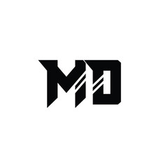 MD monogram logo design letter text name symbol monochrome logotype alphabet character simple logo
