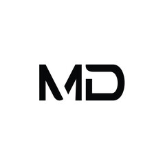 MD monogram logo design letter text name symbol monochrome logotype alphabet character simple logo
