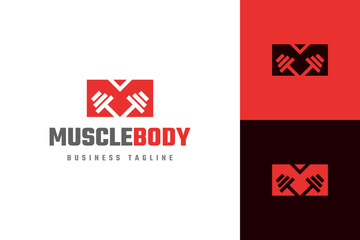 gym fitness m letter logo vector