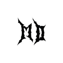 MD monogram logo design letter text name symbol monochrome logotype alphabet character simple logo