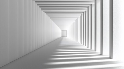 Obraz premium Abstract white tunnel with perspective and light.