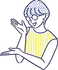 案内をする女性のイラスト