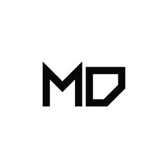 MD monogram logo design letter text name symbol monochrome logotype alphabet character simple logo