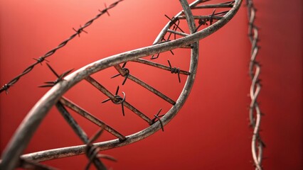 barbed wire on a red background