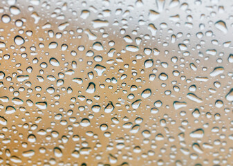 A window with raindrops on it