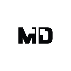 MD monogram logo design letter text name symbol monochrome logotype alphabet character simple logo