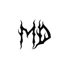 MD monogram logo design letter text name symbol monochrome logotype alphabet character simple logo