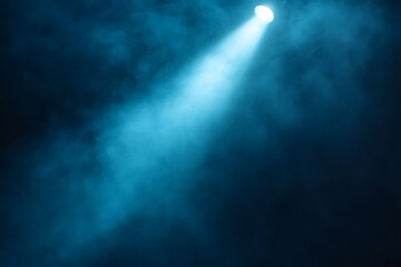 Fototapeta premium Dramatic Blue Stage Lighting with Smoky Atmosphere
