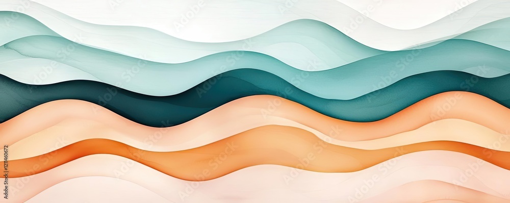 Poster soft watercolor idea. abstract waves in soothing colors create a calming visual for diverse applicat
