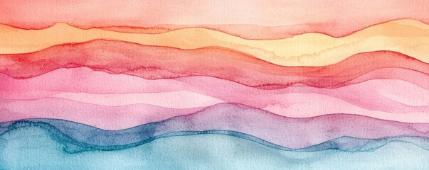 Soft watercolor idea. A vibrant abstract watercolor design with flowing waves of color in soft gradients.