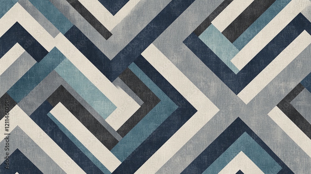 Aufkleber an abstract pattern of interlocking hexagons in shades of gray and blue symbolizing innovation and t
