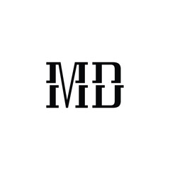 MD monogram logo design letter text name symbol monochrome logotype alphabet character simple logo