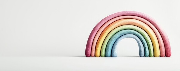 Rainbow watercolor concept. A vibrant rainbow made of soft pastel colors against a minimalistic background.