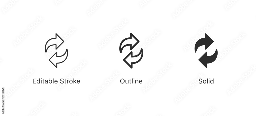 Fototapete Refresh icon vector. recycle vector icon symbol. Repeat and reload icons set and two arrows rotation circle. Sync icon symbol convert button sign. editable stroke, solid, outline style