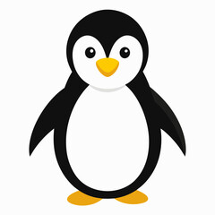 Simple Penguin Silhouette on White