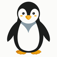 Simple Penguin Silhouette on White