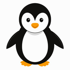 Simple Penguin Silhouette on White