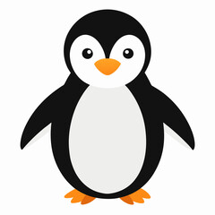 Simple Penguin Silhouette on White