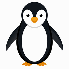 Simple Penguin Silhouette on White