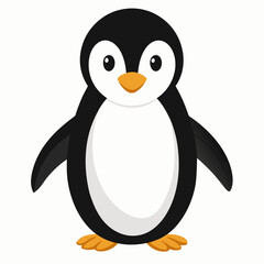 Simple Penguin Silhouette on White
