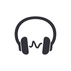 Headphone solid icons, minimalist vector illustration ,simple transparent graphic element .Isolated on white background