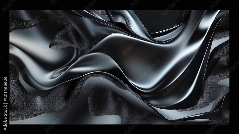 Poster bold gradient poster with futuristic shapes and abstract visual elements.