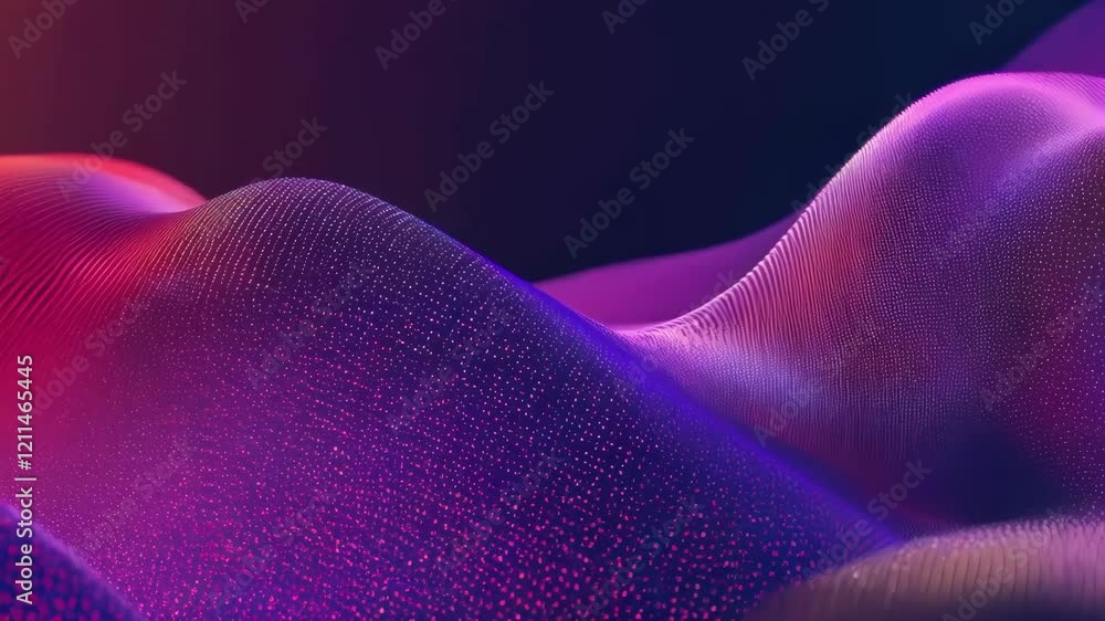 Poster vibrant undulating velvet waves with dynamic motion and color transitions