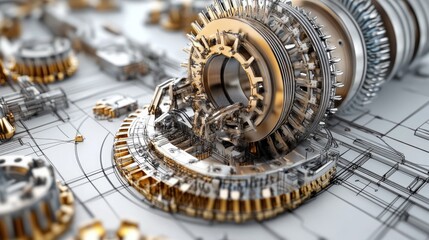 Obraz premium A close-up of factory workers manually assembling parts on an assembly line in a clean industrial environment