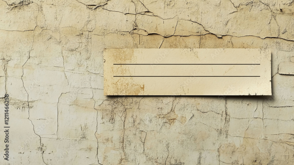 Aufkleber minimalist 3d grunge design with a worn-out surface and a subtle blank check outline.
