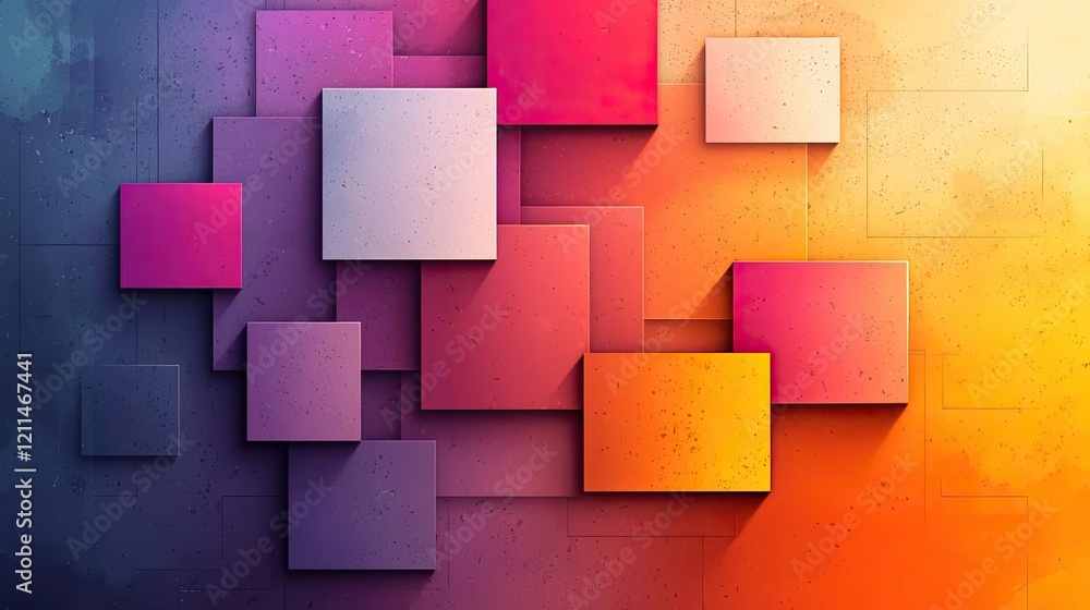 Poster square watercolor concept. abstract colorful design with geometric shapes and vibrant hues creating 