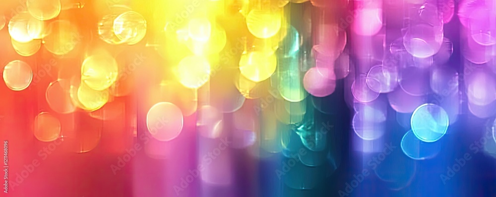 Poster rainbow watercolor concept. a vibrant abstract background with colorful bokeh patterns in various hu