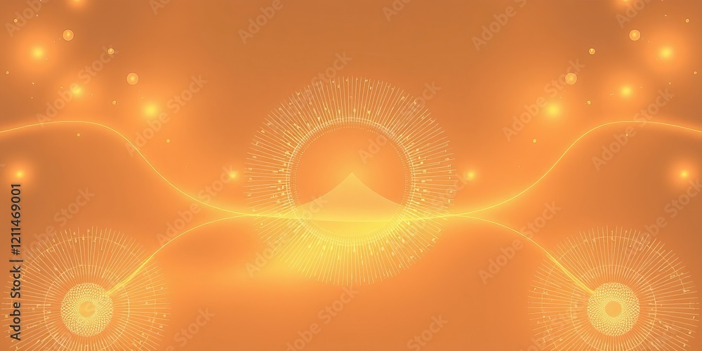 Poster warm golden hues blend with glowing elements, creating a lively spring backdrop that evokes joy and 