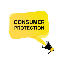 Consumer protection banner flat vector label, sign. vector illustration design element.