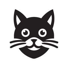 Obraz premium Cute Black Cat Silhouette, Perfect for Pet Lovers