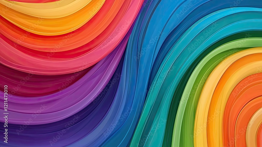 Poster rainbow watercolor concept. vibrant abstract waves of color create a striking visual effect and arti