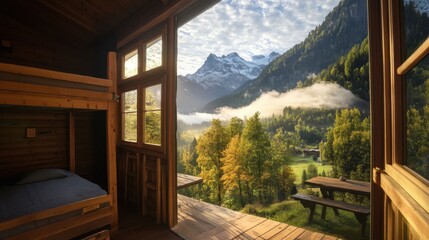 Cozy Mountain Hostel with Shared Dormitories and Scenic View