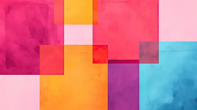 Square watercolor concept. Colorful abstract shapes in vibrant hues create an eye-catching design.
