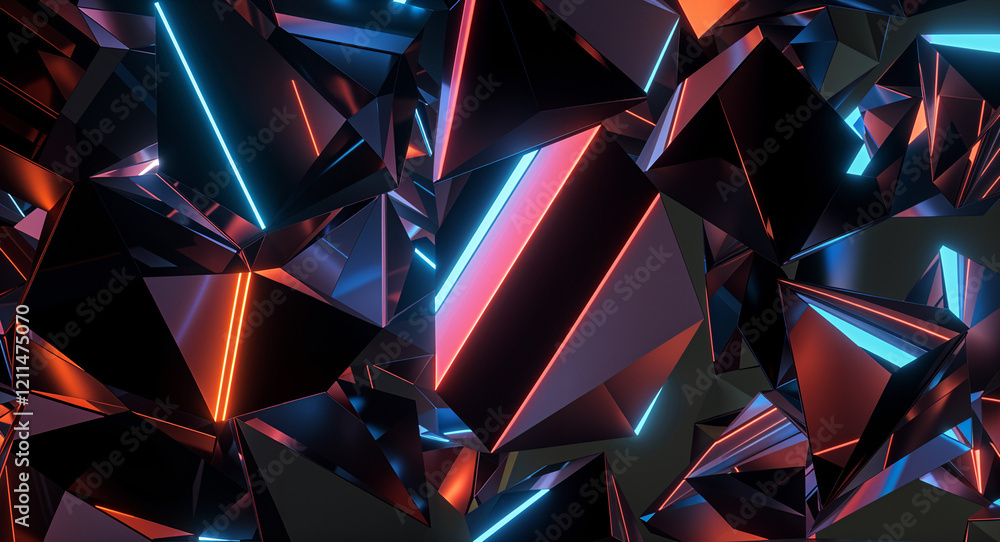 Aufkleber glass fragments with refraction of light on a dark background . generative ai . generative ai