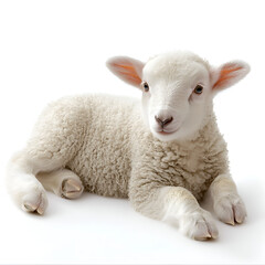 Fototapeta premium Cute Baby Lamb Portrait in Rural Pastoral Setting