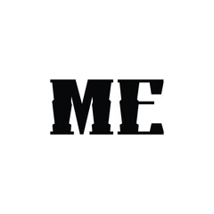 ME monogram logo design letter text name symbol monochrome logotype alphabet character simple logo