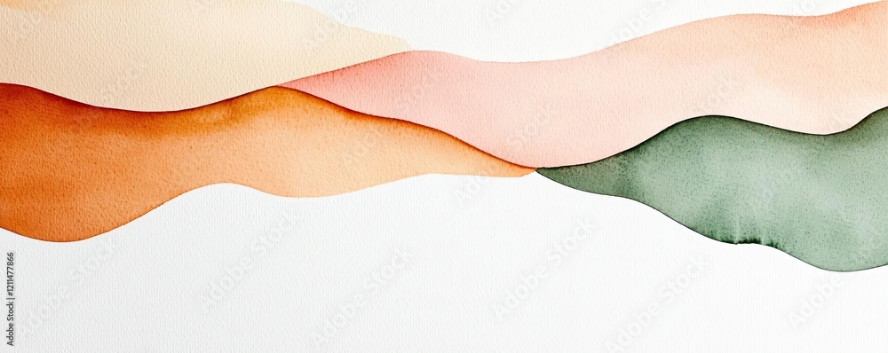 Poster soft watercolor idea. abstract watercolor waves in soft colors create a serene and calming visual ef