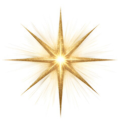 Radiant Golden Star with Sparkles and Bright Light in Artistic Design