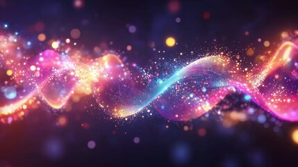 Fototapeta premium Abstract swirling light particles, vibrant colors.