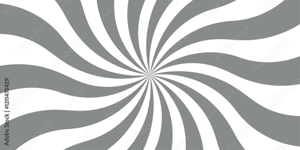 Aufkleber Abstract background with rays retro starburst. Black and white twisted swirl. Spiral radial striped backdrop design. Funky ray elements, circle motifs. Classic vintage rays sunburst twisted retro Desi