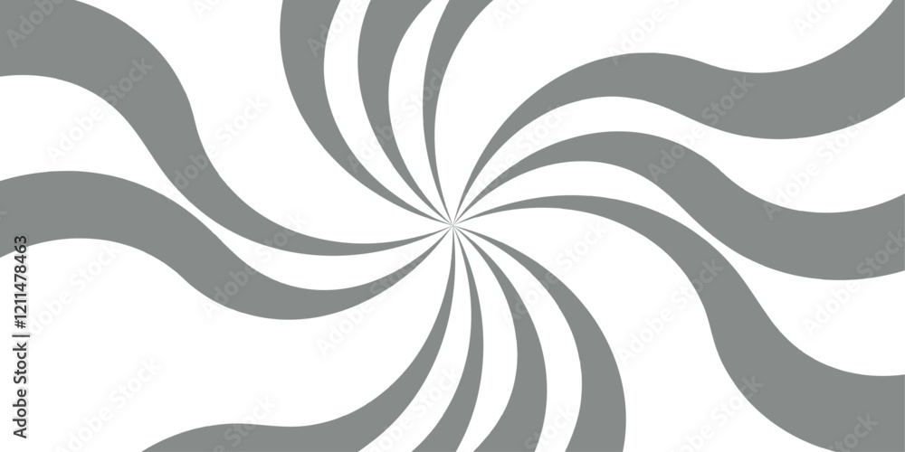 Poster abstract background with rays retro starburst. black and white twisted swirl. spiral radial striped 