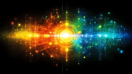 Fototapeta premium Abstract Digital Network Technology Data Visualization