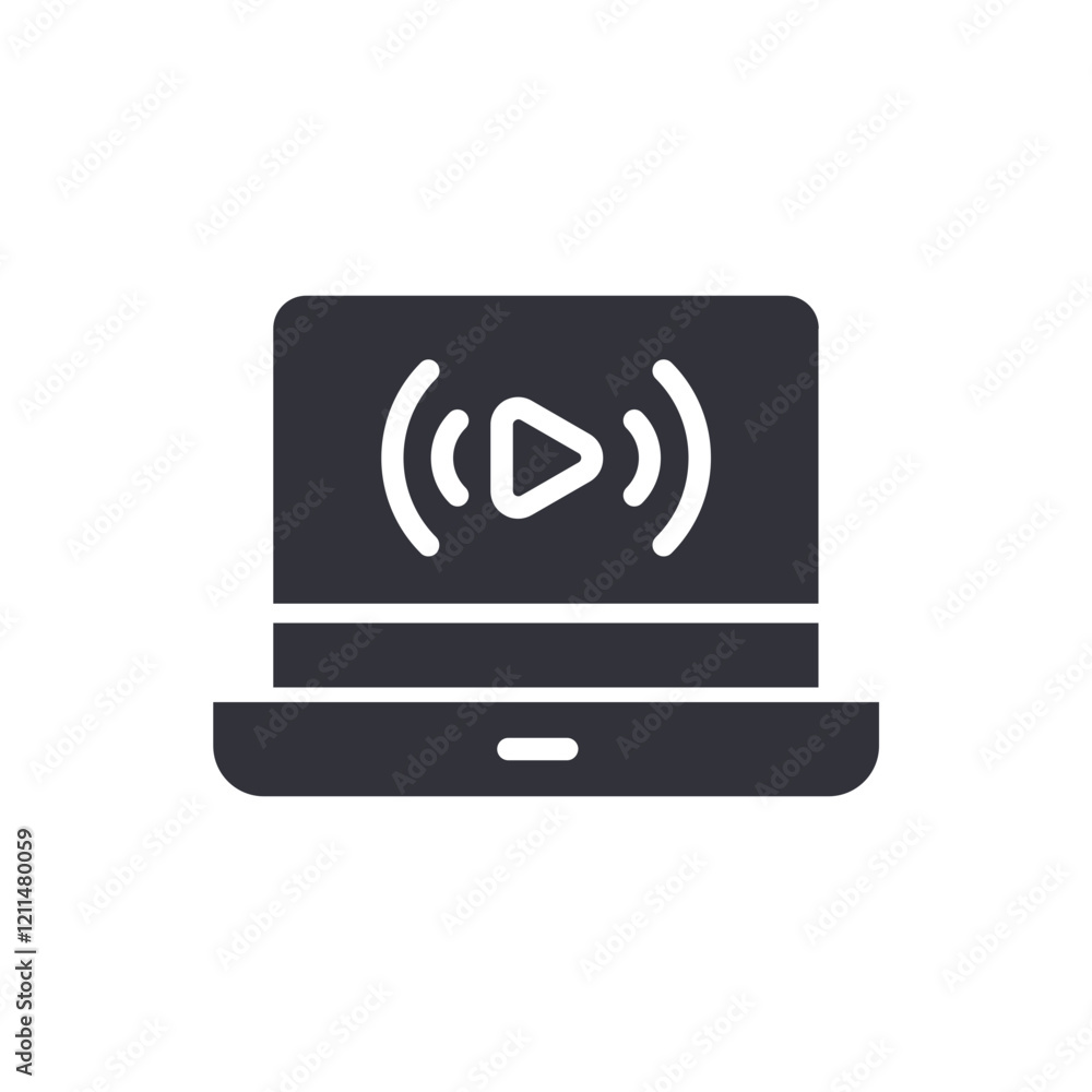 Poster audio visual device solid icons, minimalist vector illustration ,simple transparent graphic element 